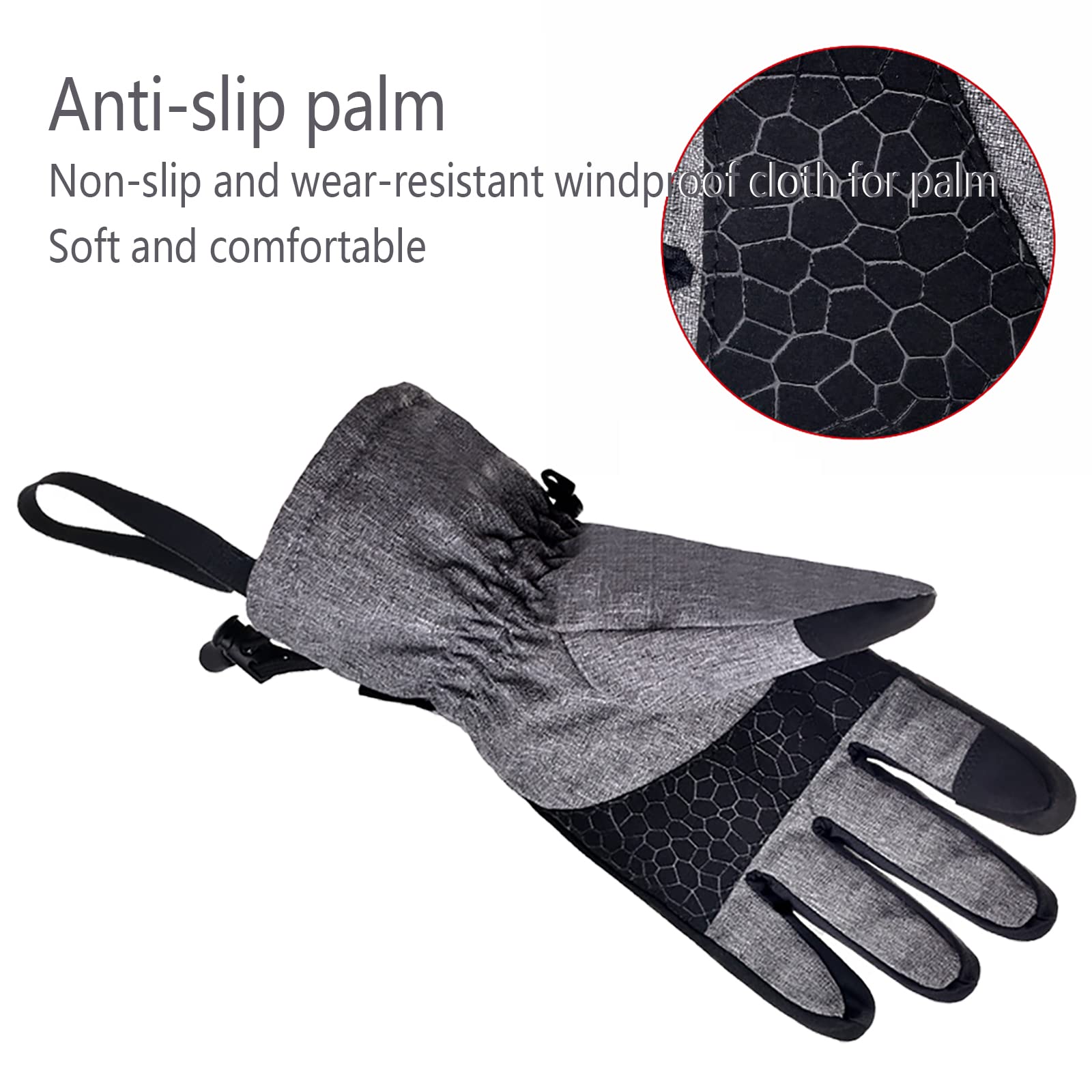 Generic Wasserdicht Winterhandschuhe Skihandschuhe Herren Damen Thermohandschuhe,Touchscreen Warme Fahrradhandschuhe für Laufen Skifahren Wandern Radfahren,Motorrad Handschuhe