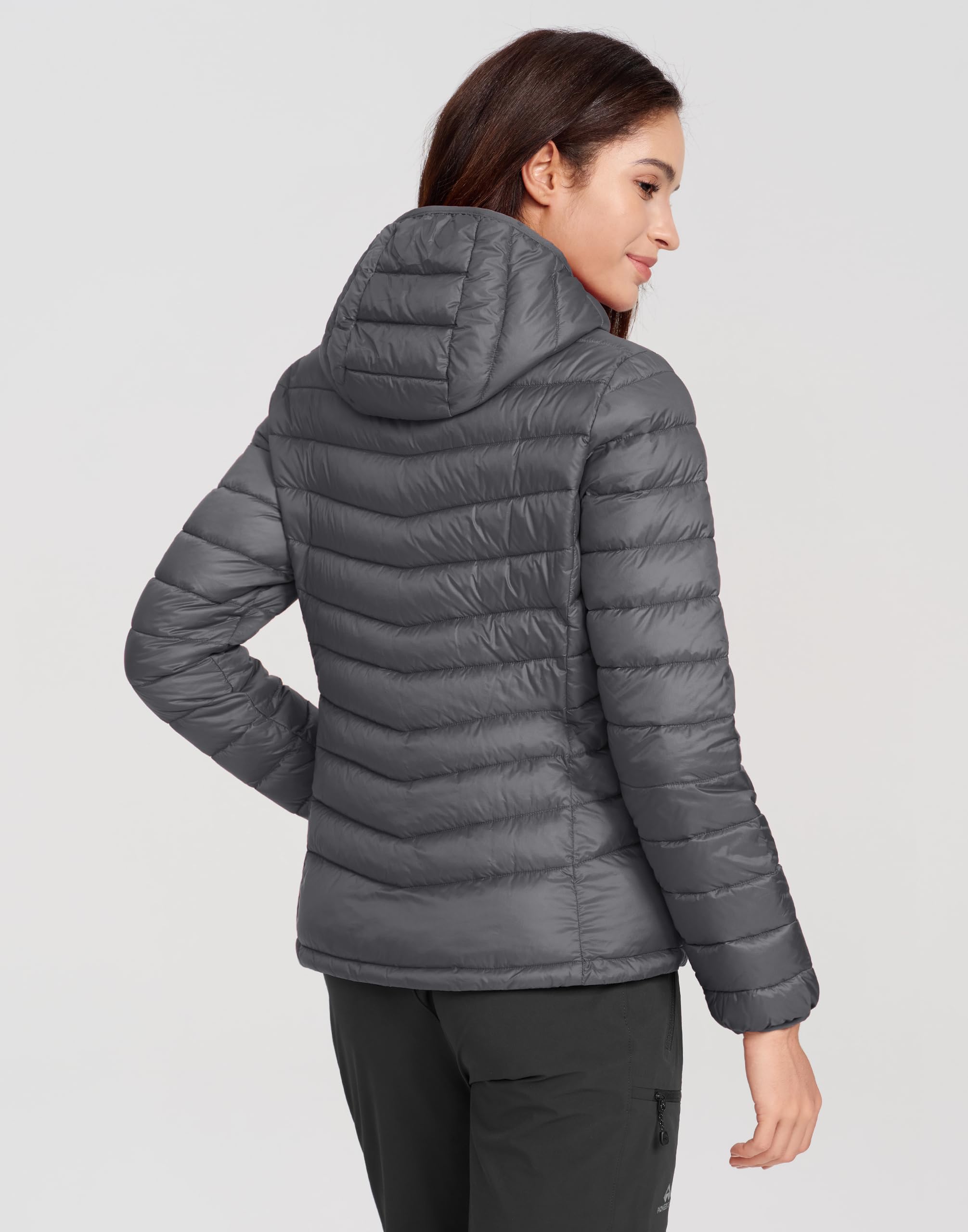 Pioneer Camp Piumino invernale da donna, ripiegabile, leggero, idrorepellente, trapuntato, con cappuccio