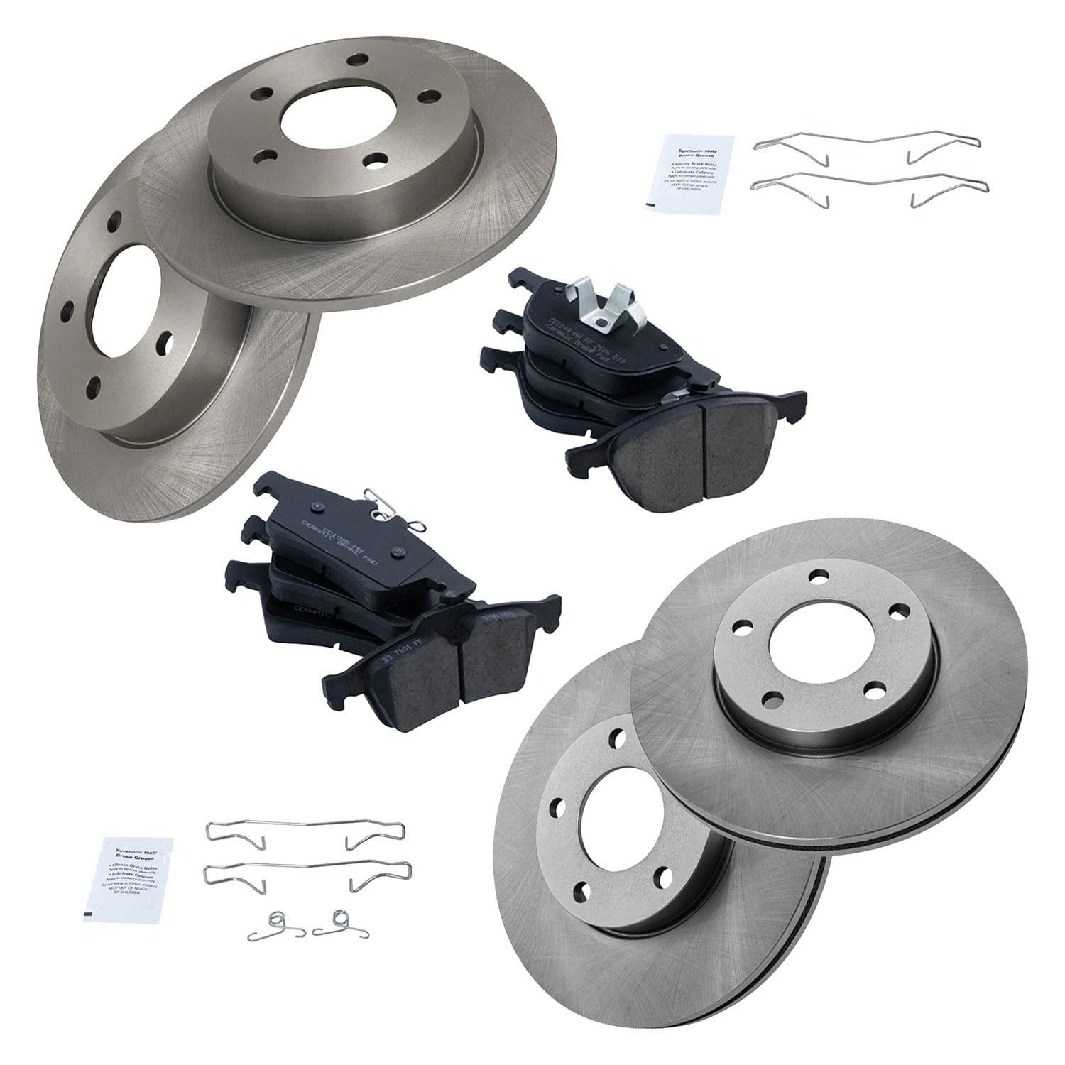 Amazon.com: TRQ Front and Rear Brake Pad & Rotor Kit Brake Pads 