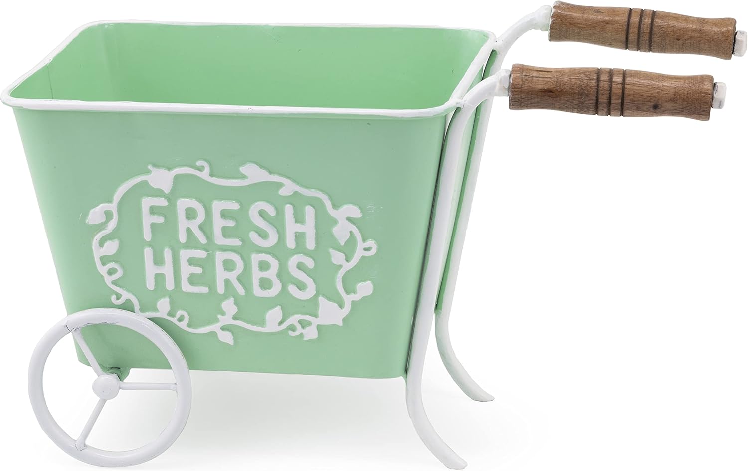 Boston International Indoor Outdoor Garden Planter, 11.5 x 7-Inches, Fresh Herbs Cart