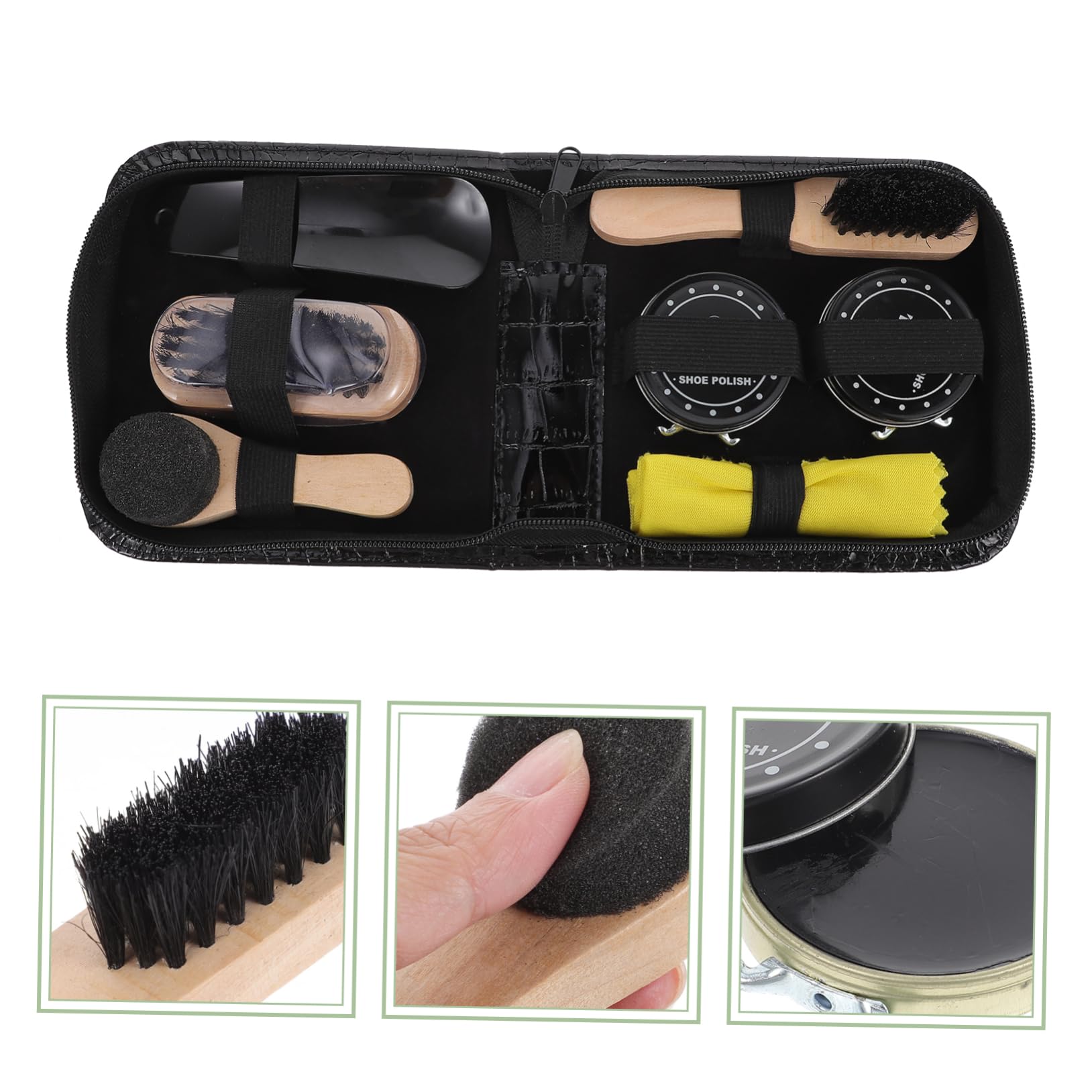 SHERCHPRY 3 Juegos Herramienta Para Pulir Zapatos Cepillo De Limpieza De Zapatos Cepillo Para Pulir Brown