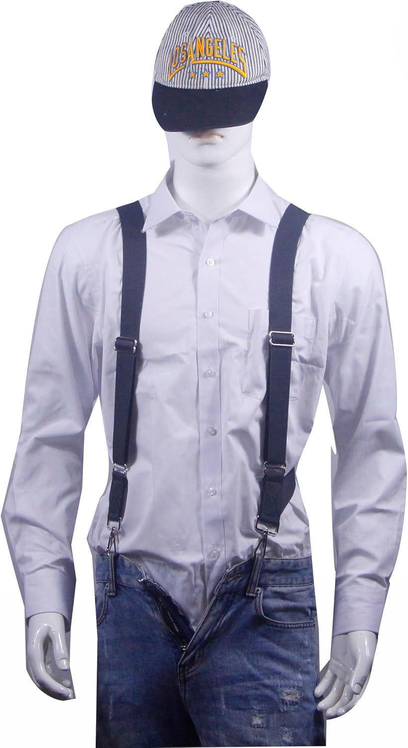 Men’s Suspenders Swivel Hooks X Back Susspenders with 2 Heavy Duty Braces Belt Snaps Loops - Image 4