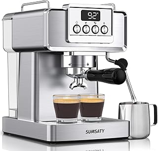 SUMSATY Espresso Machine, Stainless Steel Espresso Machine with Milk Frother for Latte, Cappuccino, Machiato,for Home Espr...
