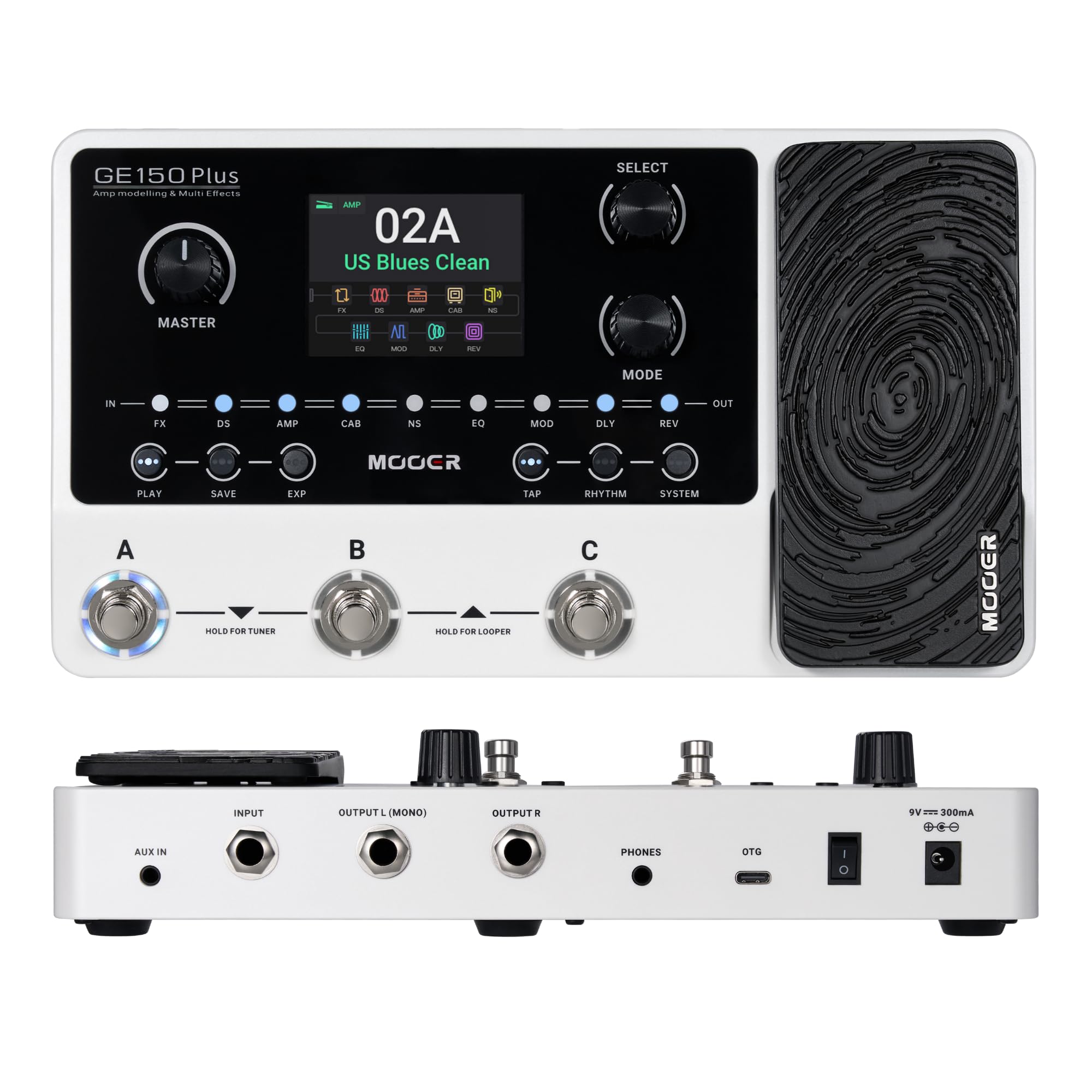 MOOER GE150 Plus New Compact Floor Guitar Multi Effects Pedal