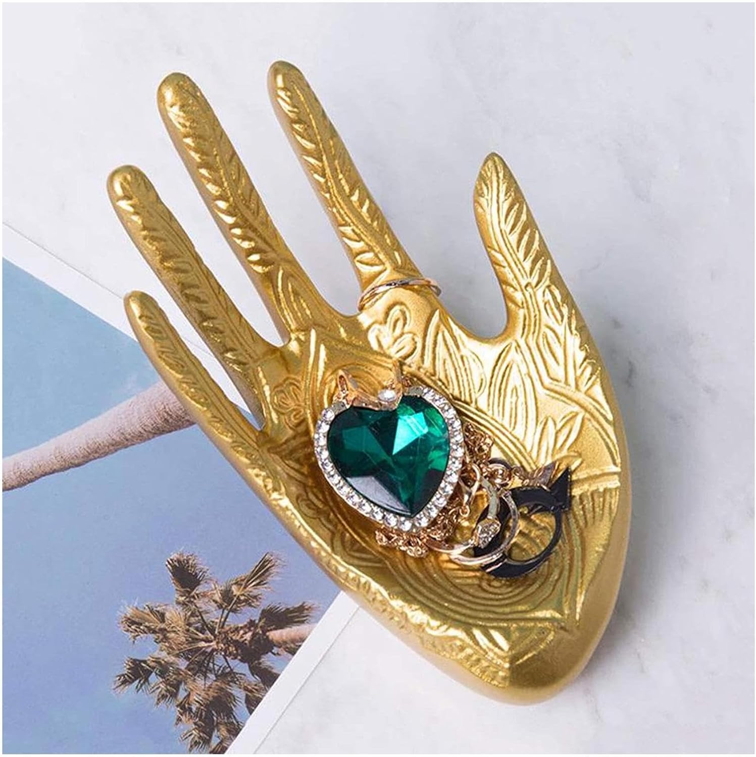 ZUMAHA 新しい創造的な手のひら型ジュエリートレイ、リング/イヤリング/ネックレス/ブレスレット用ジュエリーディスプレイスタンド