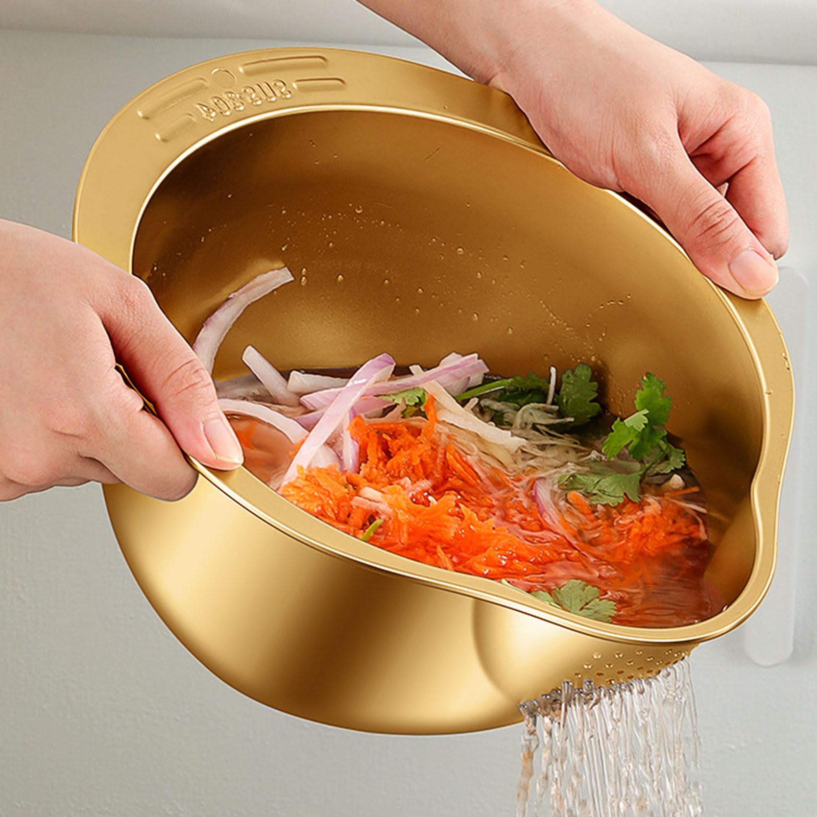 Colador de arroz, colador de arroz de acero inoxidable, malla fina para quinua, enjuague con escurridores laterales, colador pequeño para limpiar frutas, verduras y frijoles, herramienta de cocina