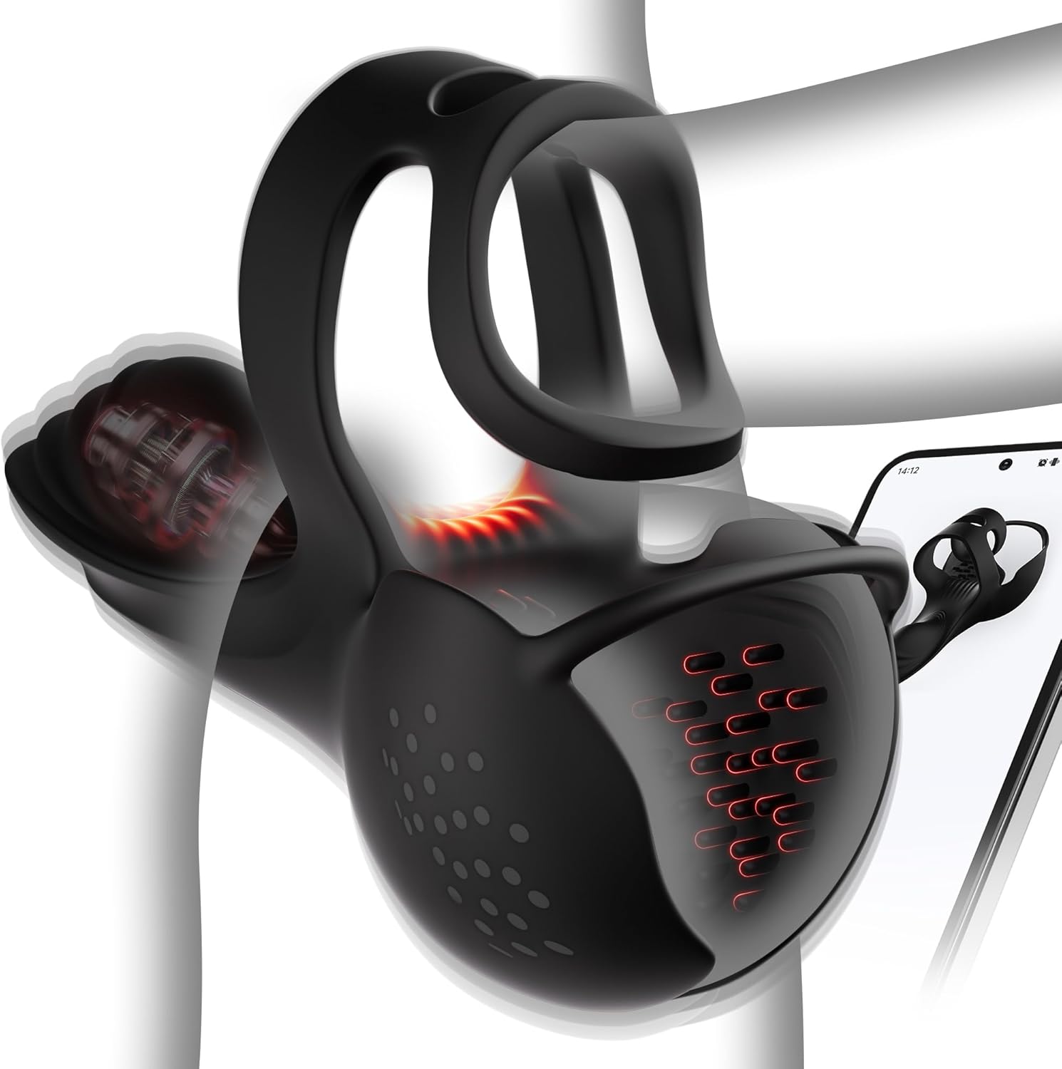 Vibrating Cock Ring Male Sex Toys – KUSHOR Penis Ring Vibrator Adult Toys for Men with 9 Vibration & 3 Heating Modes, 360° Wrapping Testicle Toys, Male Sex Toy for Men APP Control Perineum Stimulator - Amazon product rated Grade B