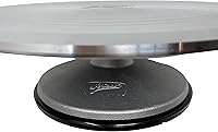 Vista 3 de Ateco 608 REVOLVING Cake Decorating soporte, 11" Ronda, apto para uso alimentario de plástico Base & parte superior, #613 - base de aluminio, 12
