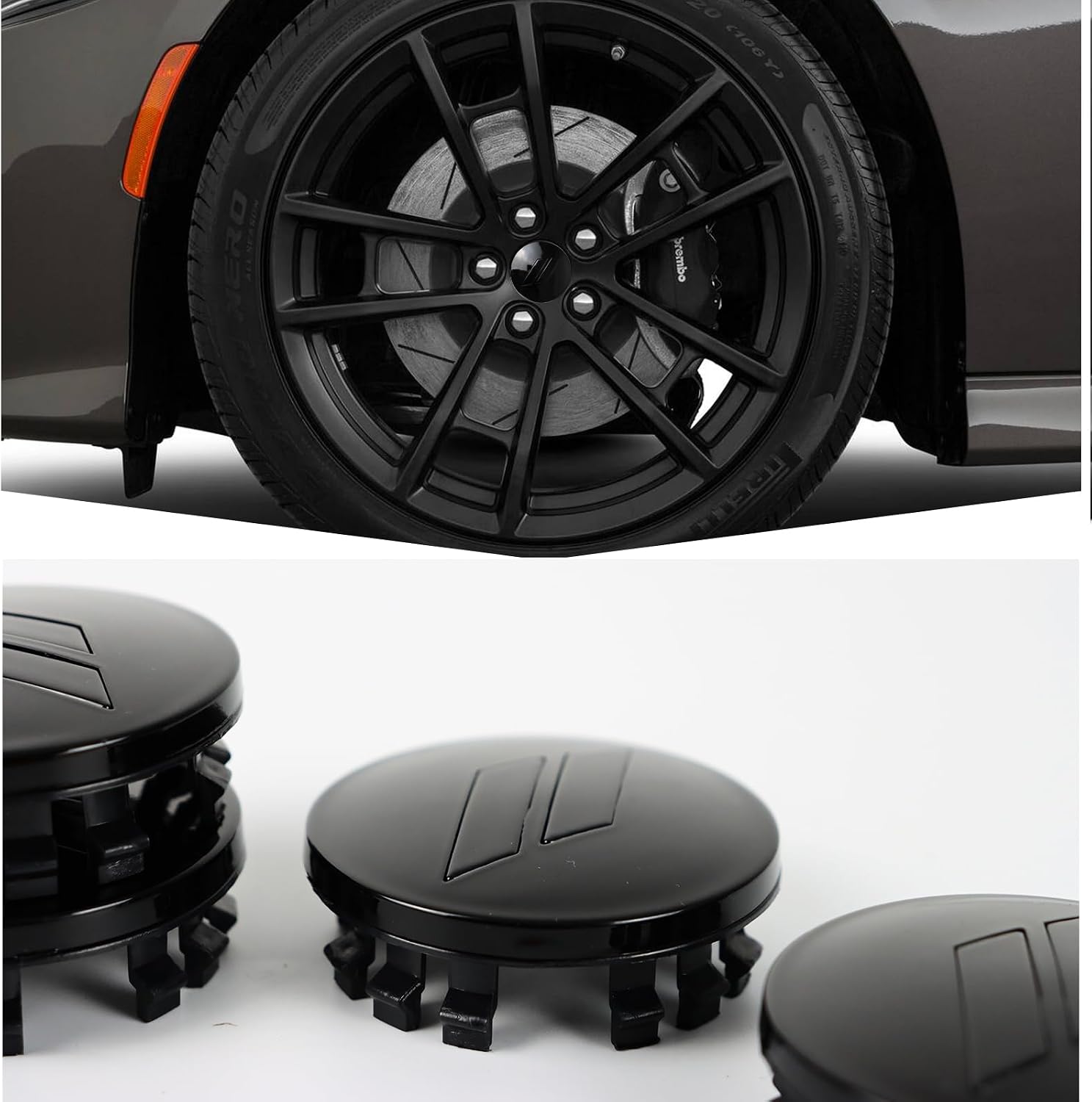 4pcs 63mm 2.5 inches Slash Wheel Center Cap Covers Fit for Dodge Charger Durango Dart 2015-2020 Jeep/Chrysler