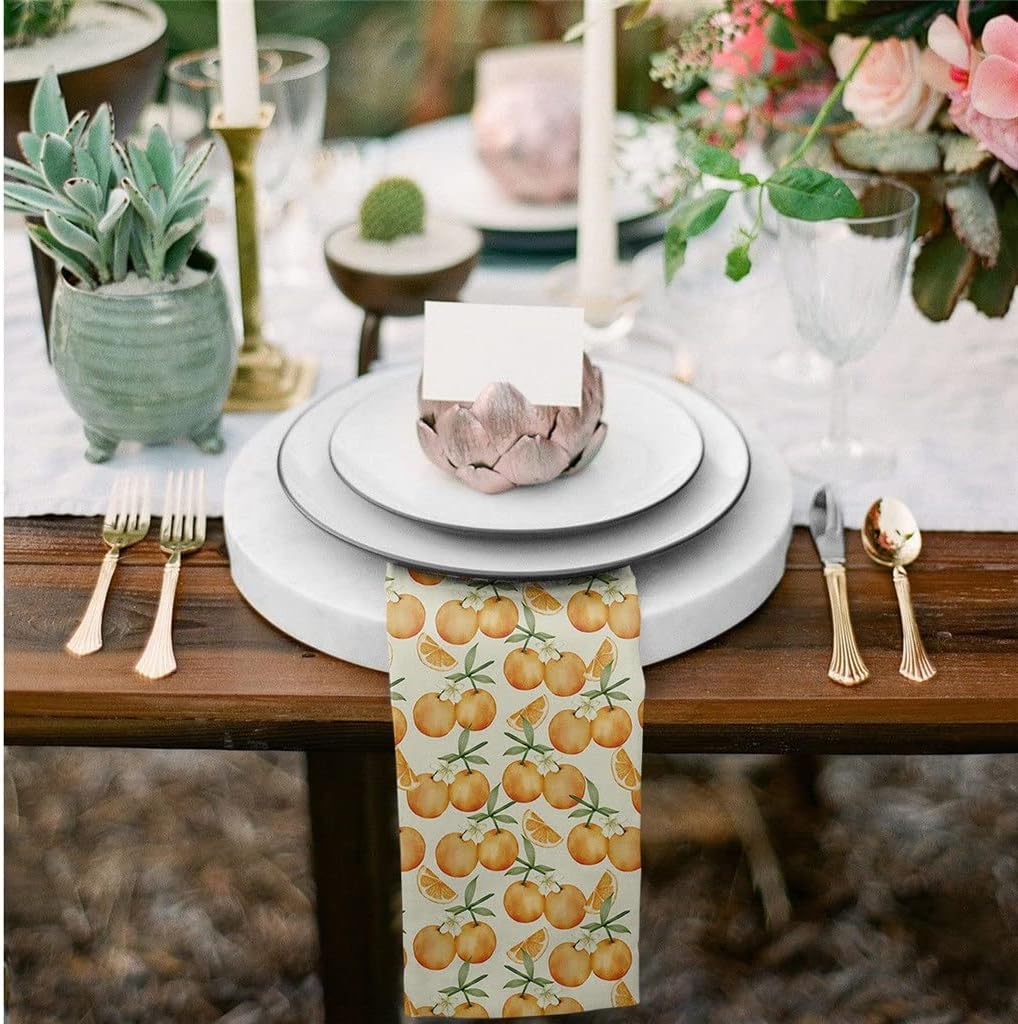 Plant Fruit Table Napkins Cloth Set Soft Handkerchief Wedding Decoration Banquet Dinner(8pcs)