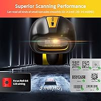 Vista 2 de NetumScan Escáner de código de barras QR Bluetooth industrial, IP67 impermeable y 7M a prueba de caídas, sensor CMOS de 1.3 M, escáner de código
