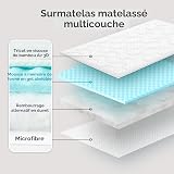 EHEYCIGA Surmatelas 180x200 Mémoire de Forme Blanc pour 2 Personnes - 6