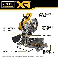 Vista 3 de DEWALT Sierra ingletadora fija de doble bisel de 20V MAX XR de 10 pulgadas (solo herramienta) (DCS714B)