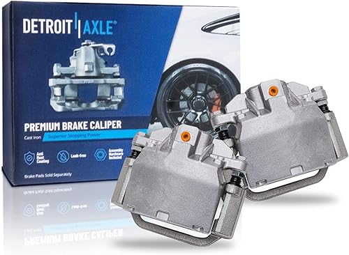 Miniatura 4 de Detroit Axle - Kit de freno trasero para Chevy GMC Suburban Silverado Sierra Yukon XL 1500 Tahoe Escalade 2007-2013 Rotores de freno de disco de