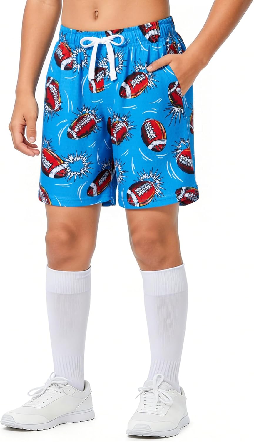 Cozople Boys Athletic Shorts Kids Mesh Breathable Basketball Shorts 4-Way Stretch Shorts for 5-14 Years