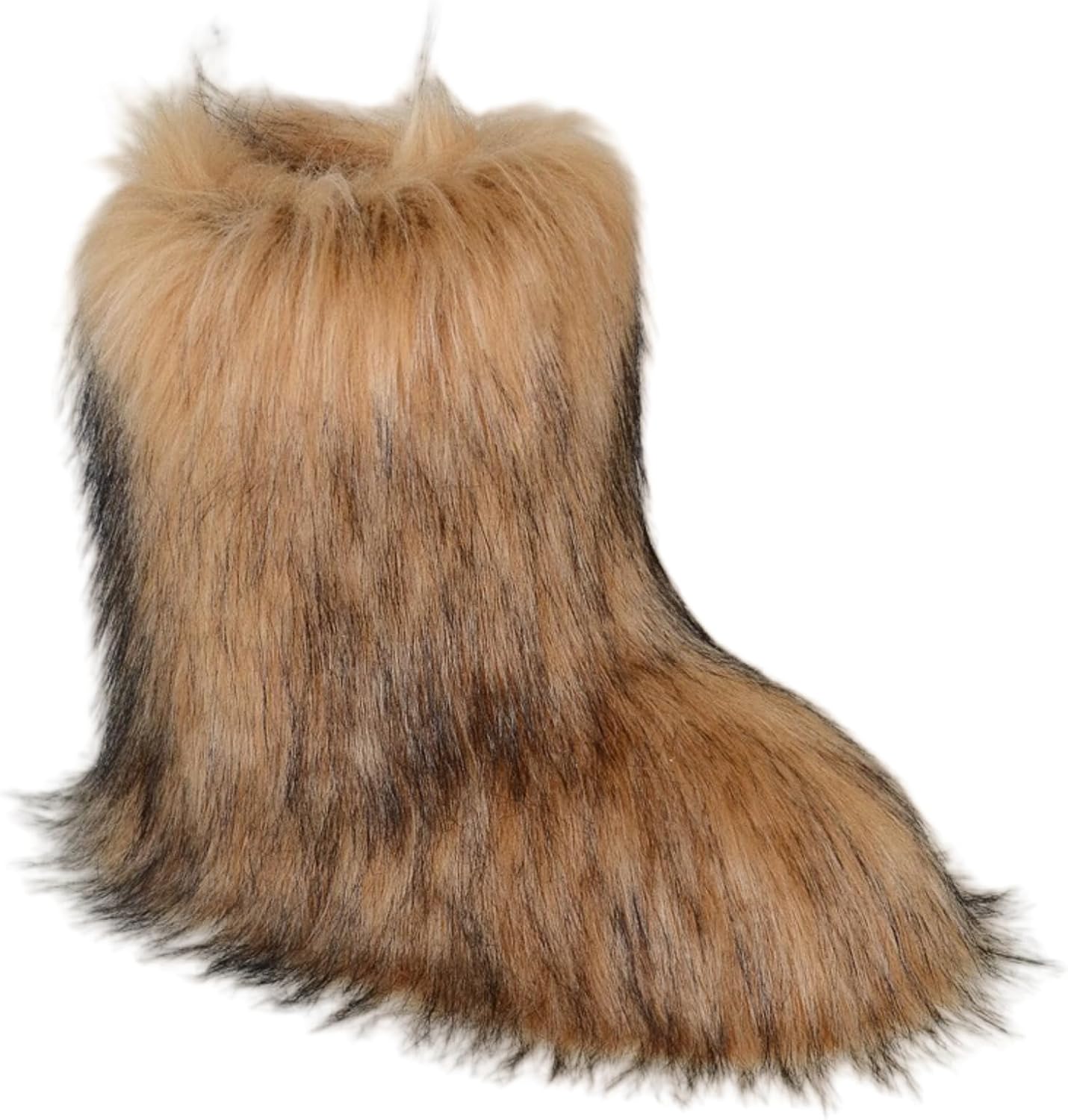 Women's Faux Fur Boots, Furry Fuzzy Mid Calf Snow Boots Y2k, Winter Warm Comfortable Fluffy Boots, Outdoor Indoor Flat Fur Shoes