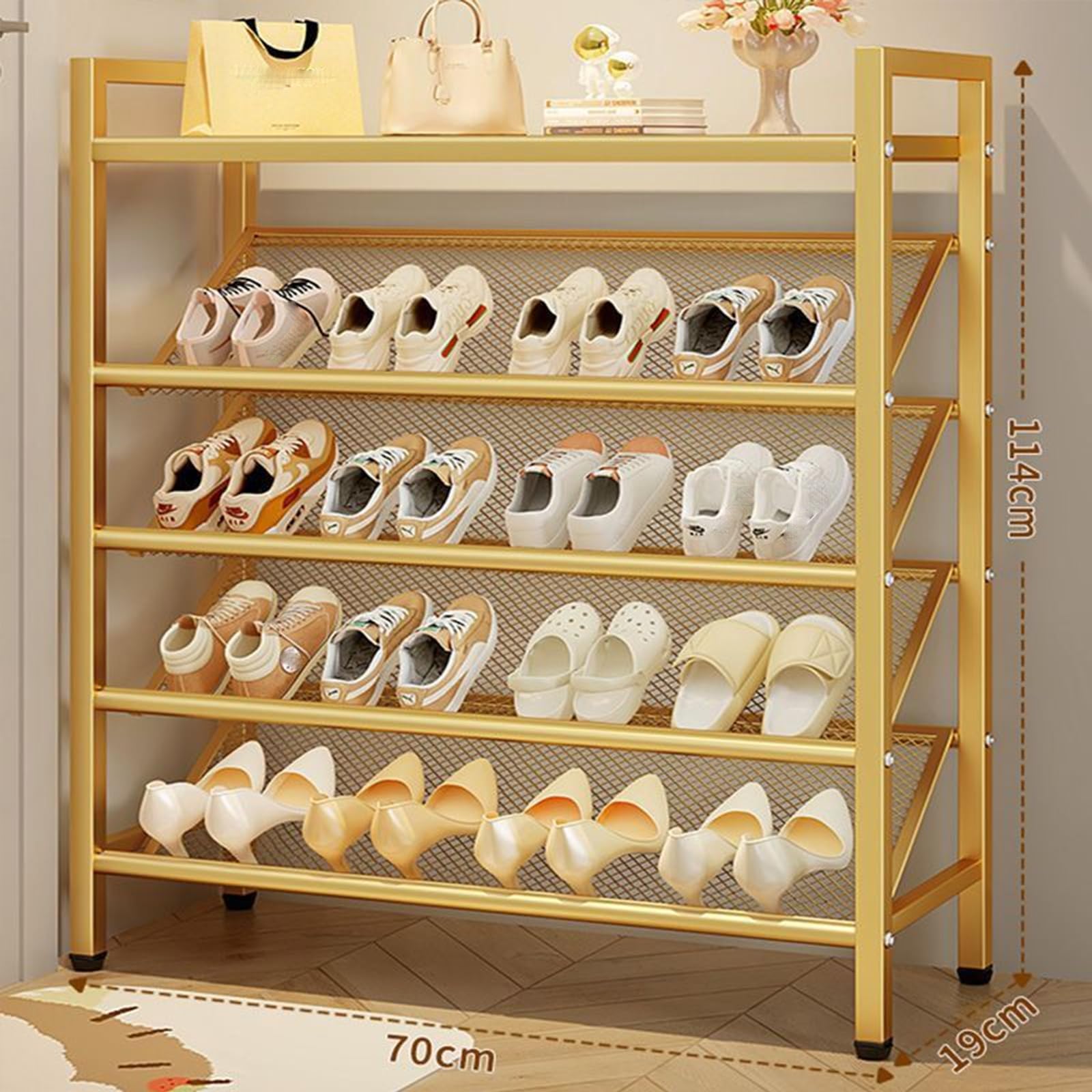 5Tier d Metalowy stojak na buty Slim Open Design High Capaci buty nizer do wejścia oszczędzające miejsce buty Sto Solut