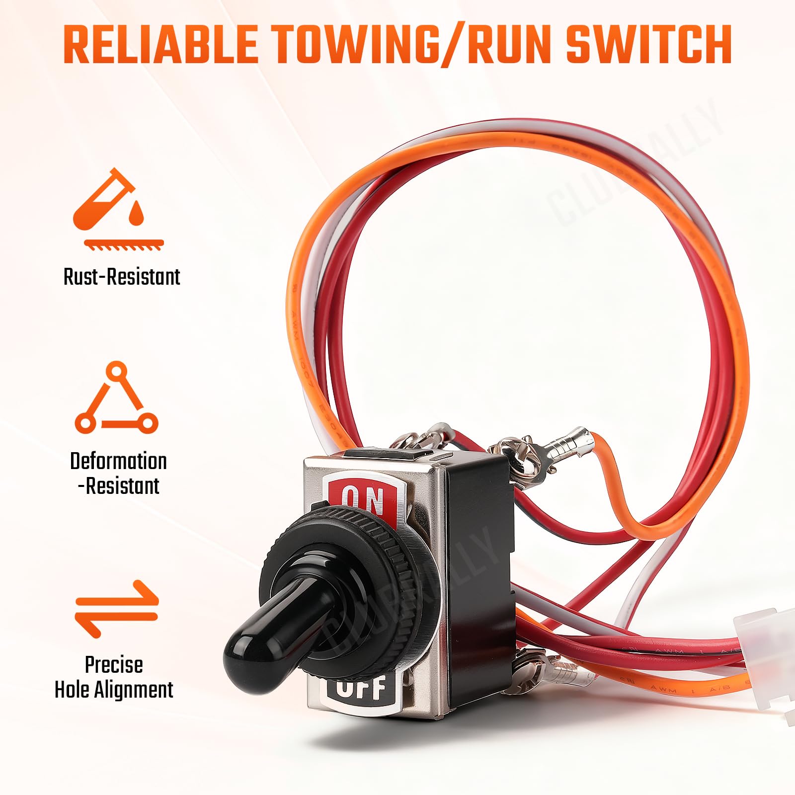 CLUBRALLY Golf Cart Run Tow Switch with Connecting Wires, Fits