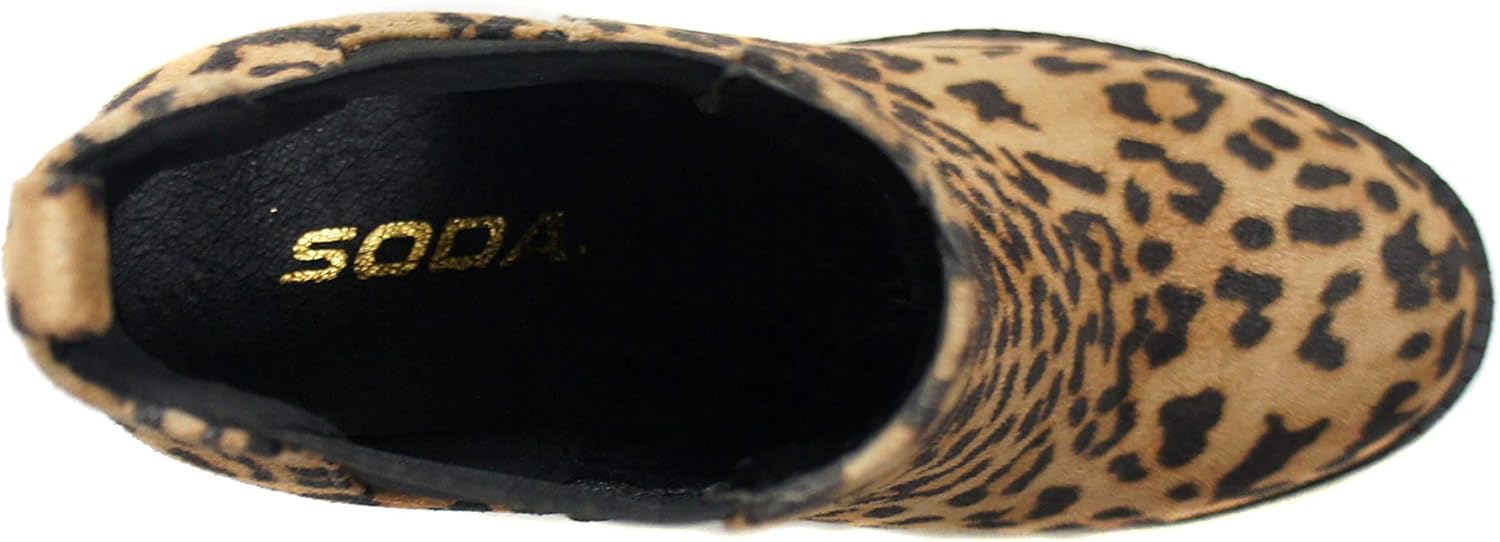 Soda Glove - Ankle Boot w/Lug Sole Elastic Gore and Chunky Heel - Image 5