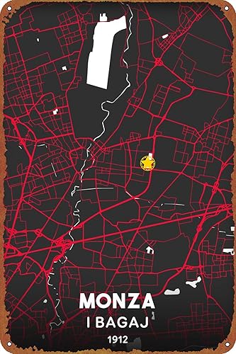 Monza Brianteo Stadium Poster Metal Tin Sign Wall Decor Signs,Retro Art Decor Metal Plaque Art 8x12 Inch