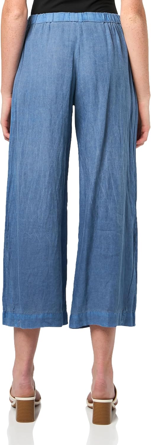 VELVET BY GRAHAM & SPENCER Women's Lola Woven Linen Pants, Indigo - Image 2