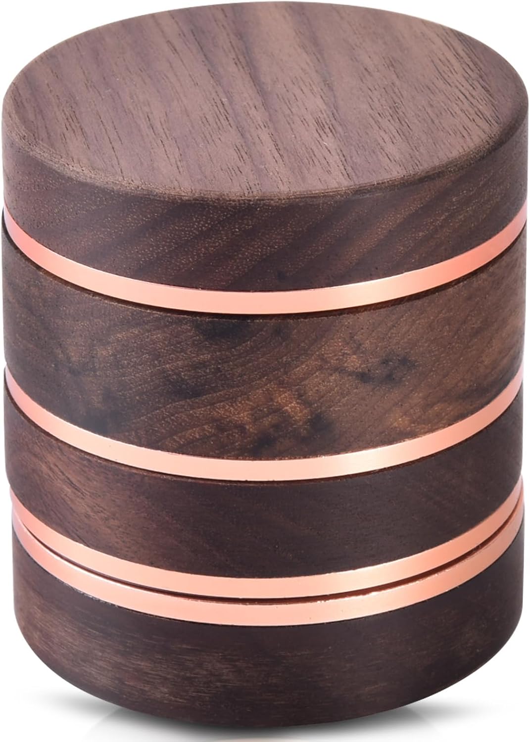 2.5" Manual Spice Grinder, Walnut Wood & Aluminum Seasoning Mill for Dry Spices, Compact Handheld Kitchen Tool (Wood Color)
