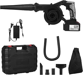 Snsowed Soprador de folhas sem fio 21V 4.0A Lítio 2 em 1 Varredor e aspirador Soprador de ar elétrico Limpador de computador Jardim Kit de ferramentas elétricas com mangueira de sucção