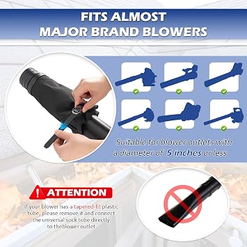 Buzzlett Upgraded Universal Gutter Cleaning Tools for Leaf Blowers, Compatible with Leaf Blower Brands EGO Power+, Worx, Black+ Decker, SUNCHERS, HEINPRO, RYAHT, DEWALT, etc. Extends Up to 11FT