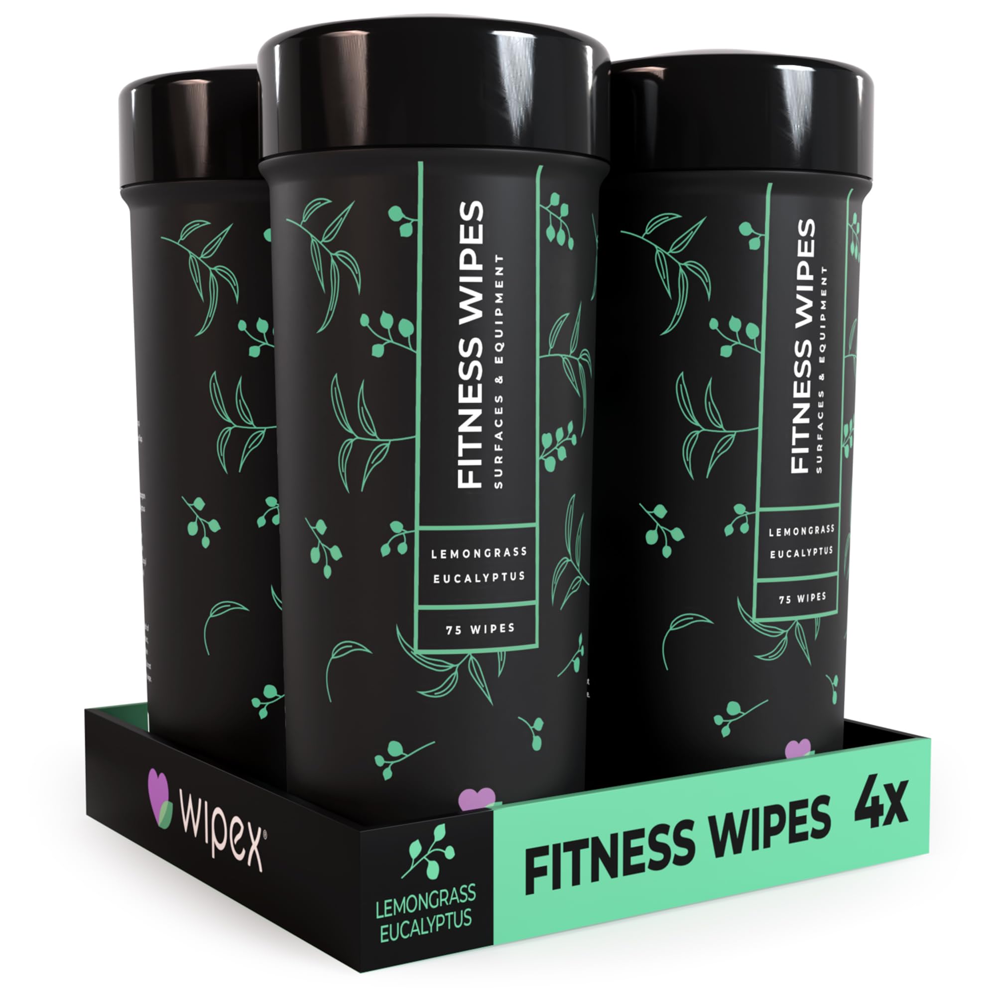 Wipex Natural Gym & Fitness Equipment Wipes for Personal Use - Lemongrass, Eucalyptus & Vinegar- Great for Yoga Mats, Pilates, Home Gym, Peloton, Spas - 4pk, 300 Wipes-image-13