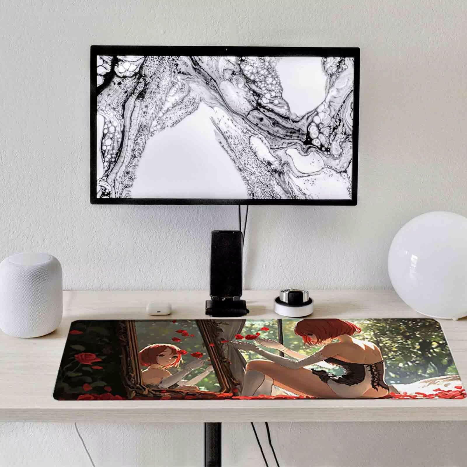 Czerwona podkładka pod mysz kreskówka XXL podkładka pod mysz 1200 x 600 mm podkładka pod mysz ze zszytymi krawędziami i gumową podstawą antypoślizgowa podkładka pod mysz XXL do komputera, laptopa