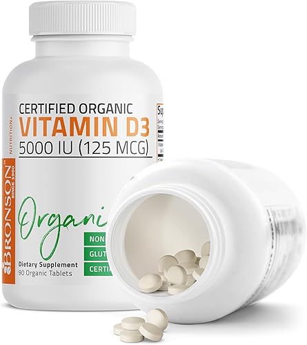 Miniatura 5 de Orgánico Vitamina D3 5000 IU, USDA Certificado, sin OMGs, Fabricado en Estados Unidos por Bronson laboratorios, 1