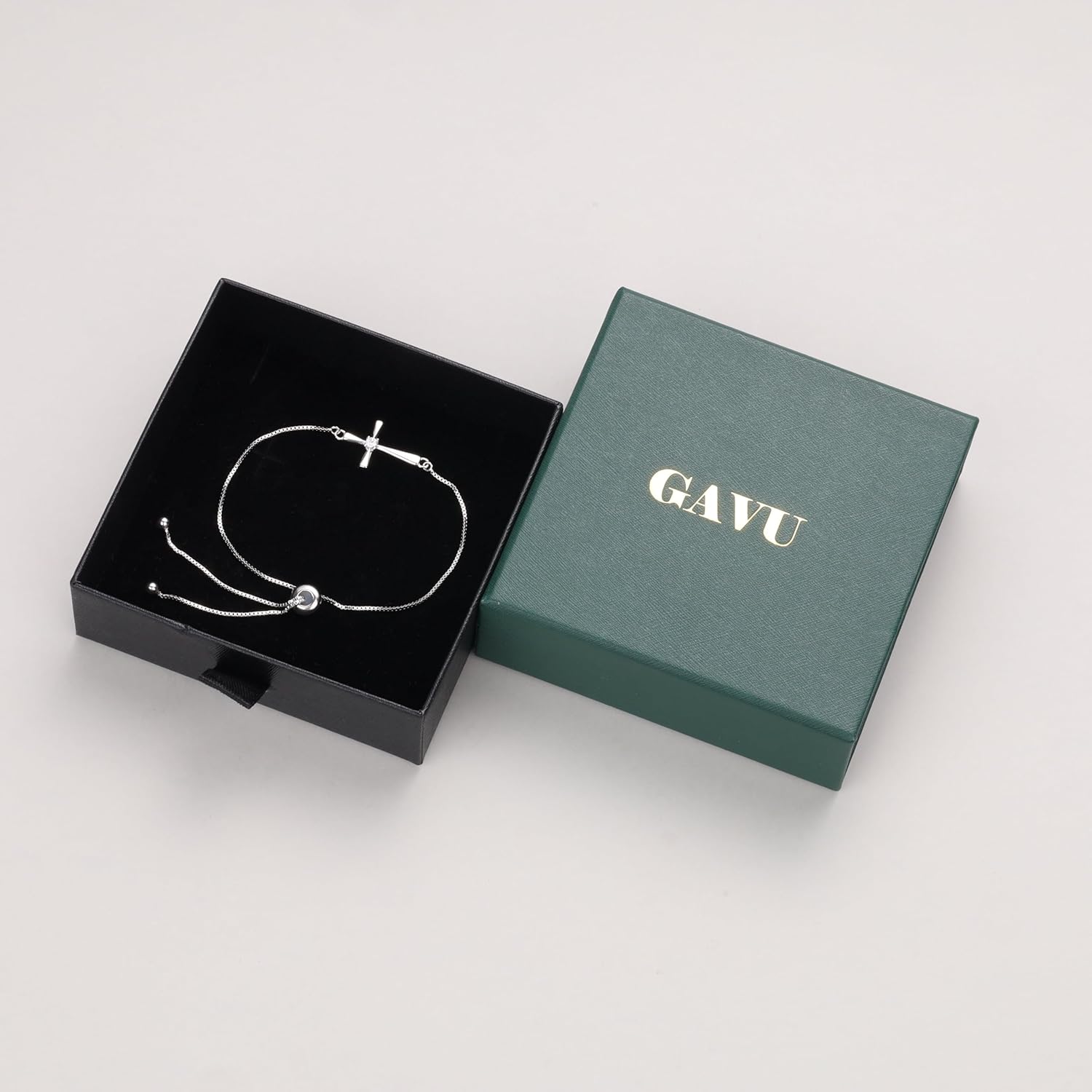 GAVU Slider Clasp 925 Sterling Silver Zirconia Cross Bracelet for Women, Dainty Sterling Silver Confirmation Bracelet - Image 6