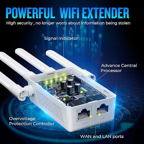 Miniatura 3 de Extensor WiFi Superboost 2023 con rango de amplificador inalámbrico de hasta 10000 pies cuadrados y más de 55 dispositivos, amplificador de señal