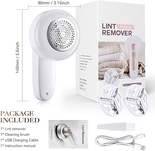Miniatura 8 de Afeitadora de tela, removedor de pelusa eléctrico, removedor de pelusa recargable por USB, afeitadoras de suéter para quitar pelusas, removedor de