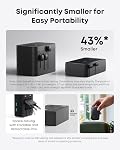 Anker Adaptateur Nano European Travel Plug, 5-Port Adaptateur de voyage Fordable avec 1AC 2USB-A 2USB-C Ports, Contrôle de température, Essentiels pour plus 200 Pays, Idéal pour les voyages (1-Pack) (Noir)