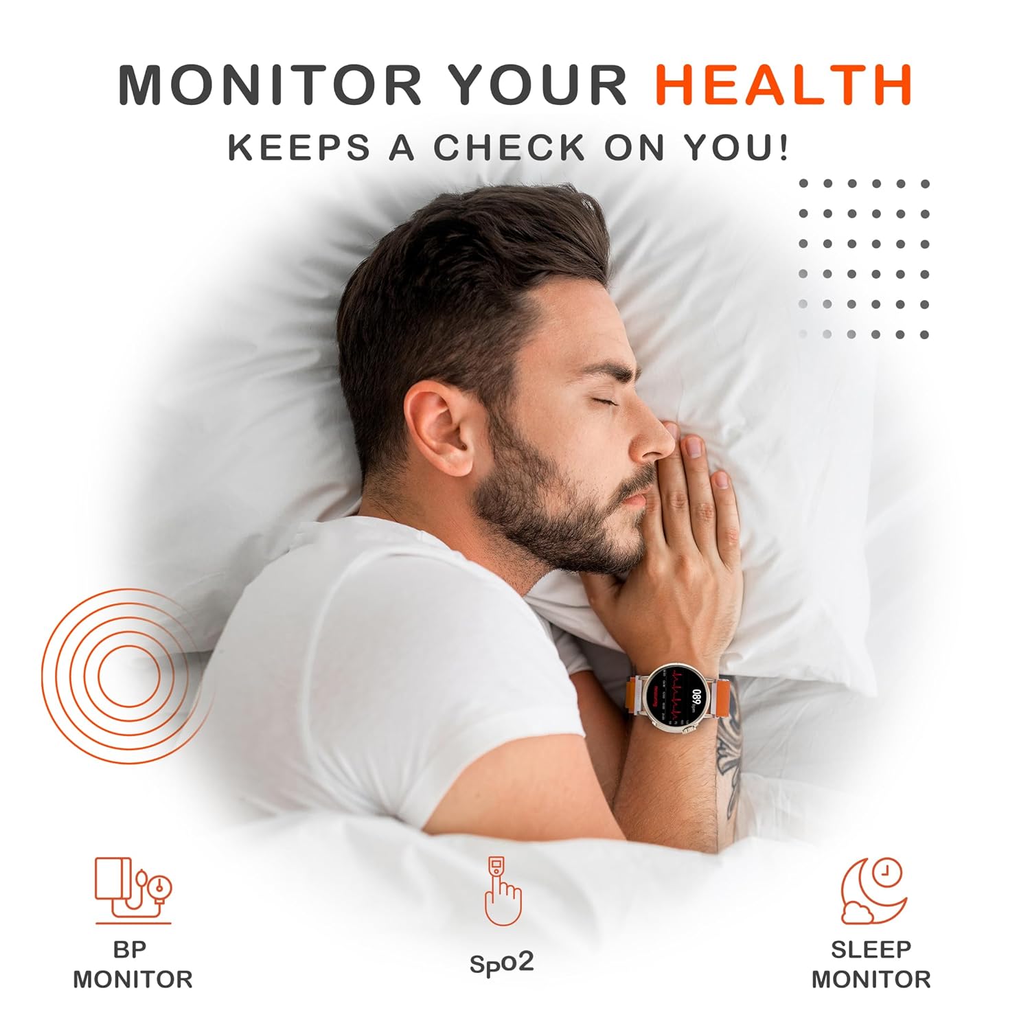 HAMMER Active 3.0 1.39" Round Dial Smart Watch for Men, Always On Display, Metallic Body, Bluetooth Calling, Notifications (Pop Orange) 18 71KoWqlTilL. SL1500