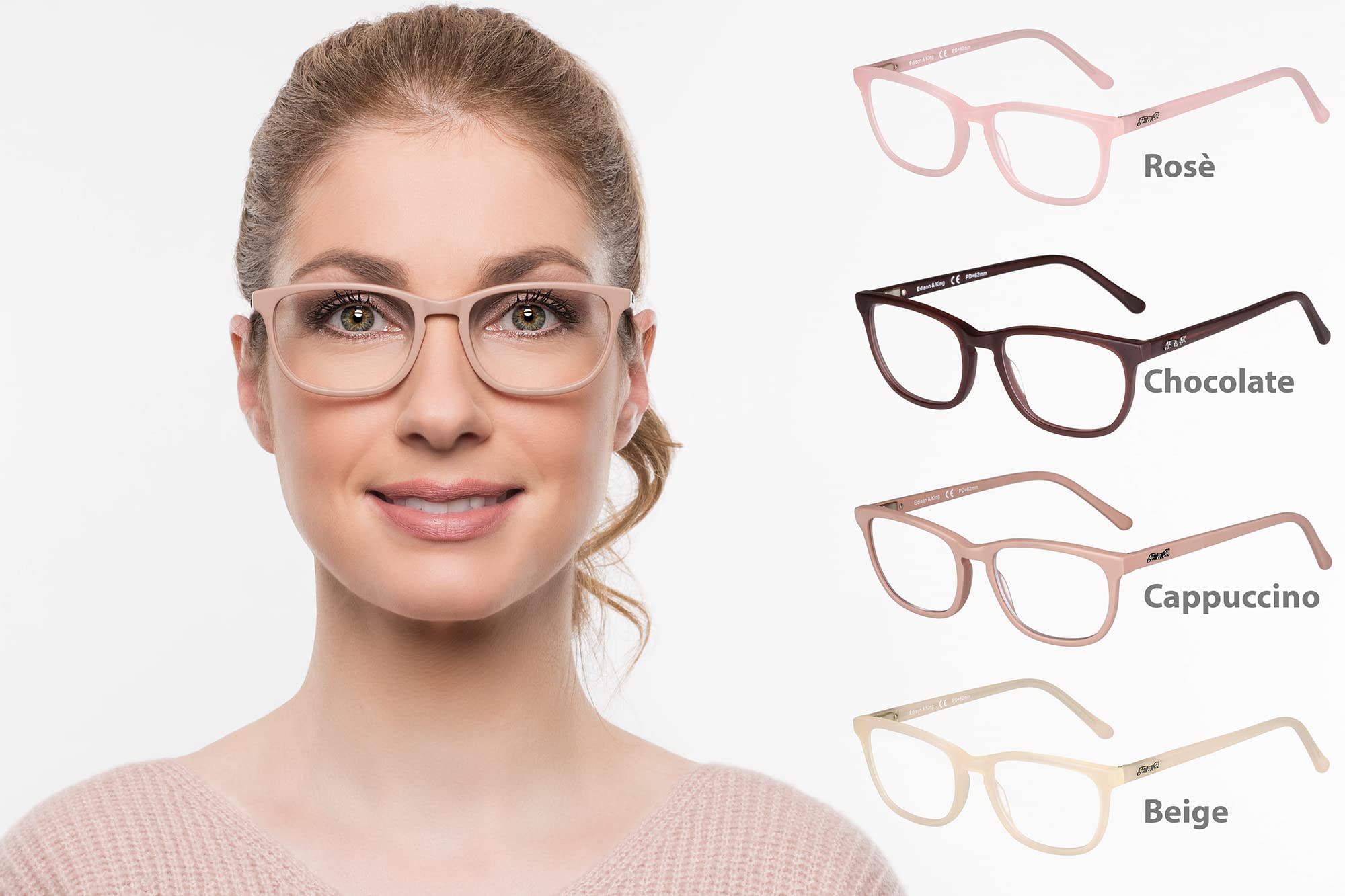 Edison & King Gafas presbicia Mujer - anti luz azul - Christales premium - „Soulmirror“