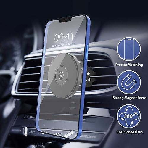 Miniatura 5 de Soporte magnético para teléfono con ventilación de aire compatible con Apple Magsafe iPhone 16, 15, 14, 13, 12, soporte magnético para automóvil,