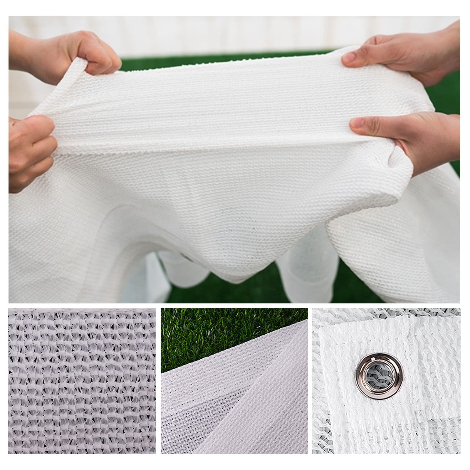Schaduwdoek Voor Planten,Schaduwgaas Wit 2×2m 2×4m 3×3m 3×4m 3×6m 4×5m 4×6m 5×5m,Sunblock Zonnescherm Netto,Schaduwzeilen,Uv-bestendig Schaduwnet, Zonweringsnet Met Oogjes,White-4x5m(13.1 * 16.4ft