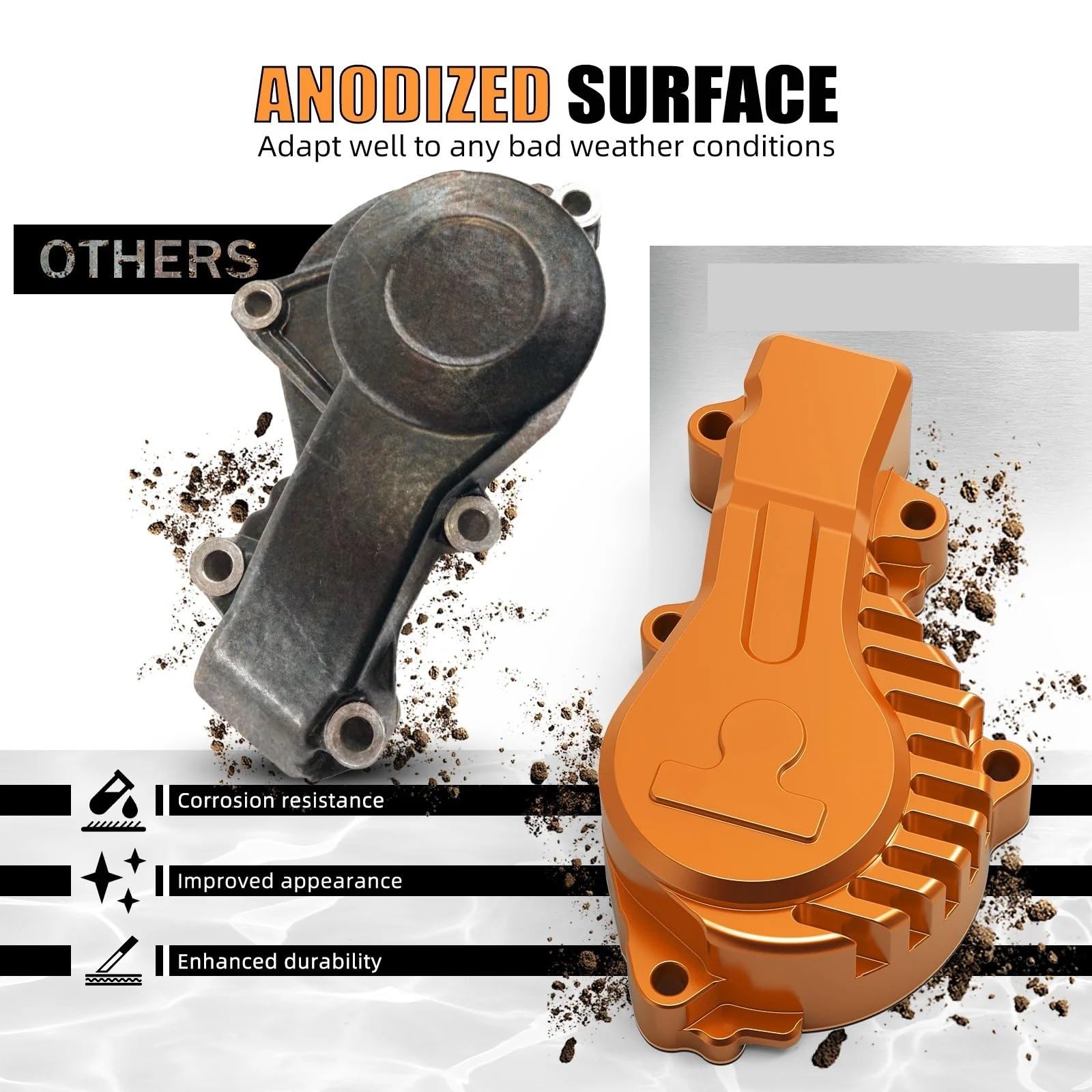 Części motocyklowe Zespół pompy Pasuje do KTM 690 Pasuje do Enduro R 690 Pasuje do SMC R Pasuje do Husqvarna 701 Żebrowana pokrywa pompy wodnej(Orange)