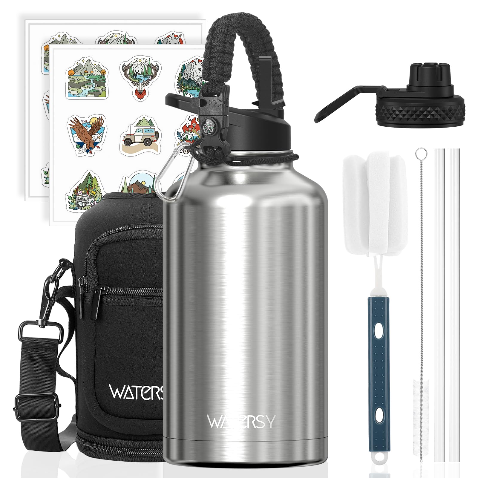 WATERSY Stainless Steel Vacuum Insulated Water Bottle 64oz