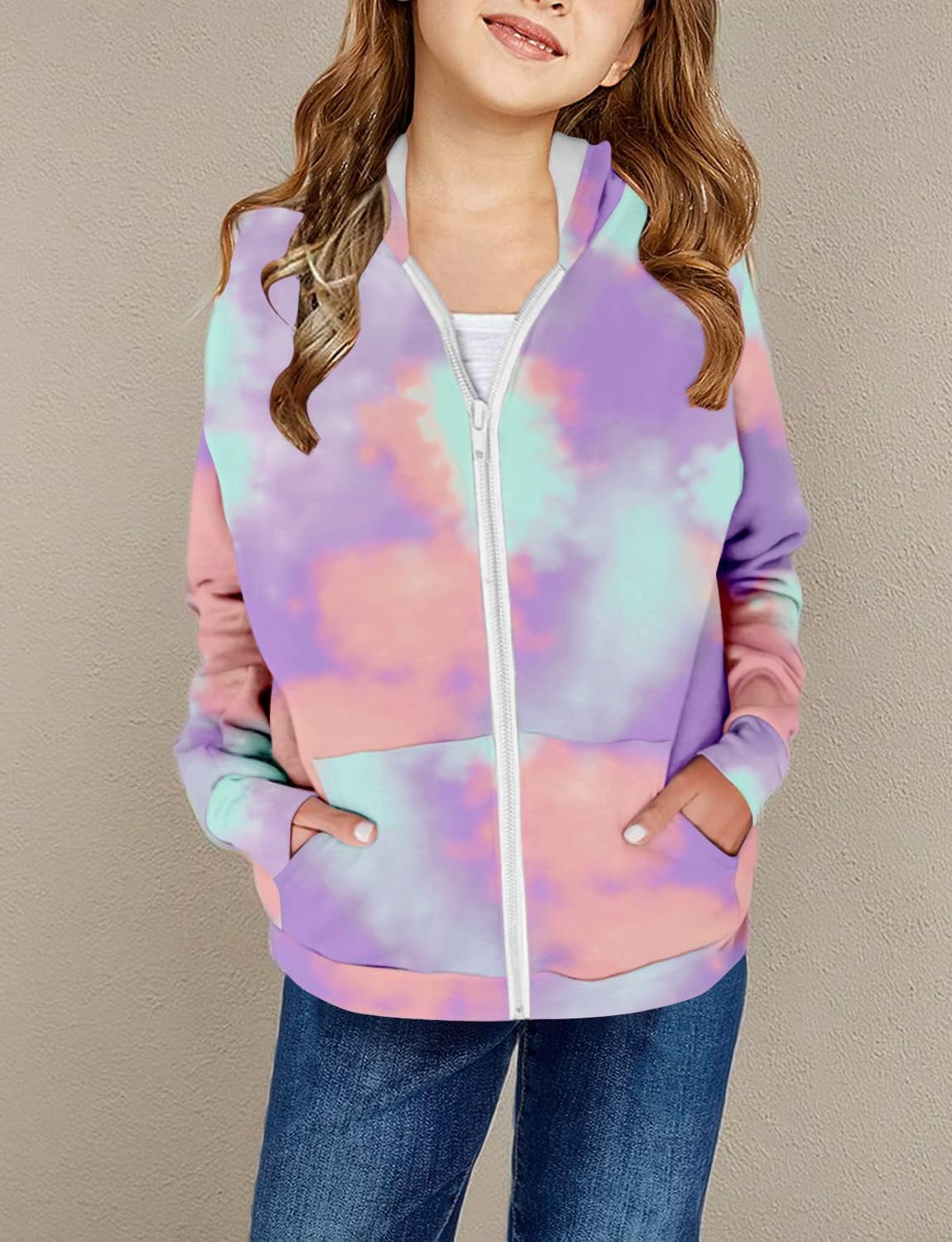 storeofbaby Girls Zip Up Hoodie Casual Long Sleeve Jacket Lightweight Sweatshirt with Pockets - Image 6