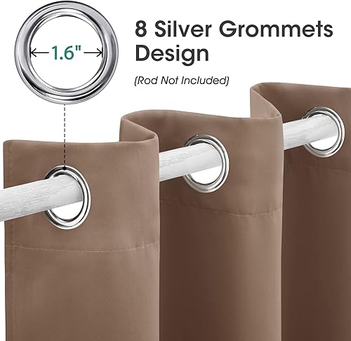 Miniatura 145 de HOMEIDEAS Cortinas de puerta para privacidad de puerta, cortina opaca para puerta de armario para dormitorio, cortinas con aislamiento con lazo