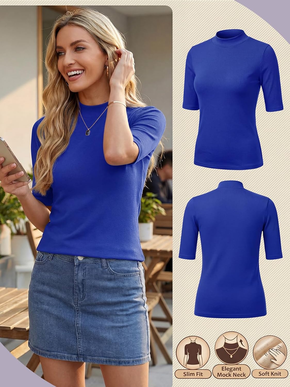 PrinStory Womens Tops Summer Short Sleeve Shirts Business Dressy Casual Pullover Tops for Women 2025 Trendy - Image 2