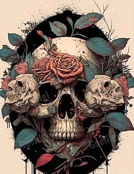 Amazon.com: Skull Flowers Art 200 Pieces Adult Wooden