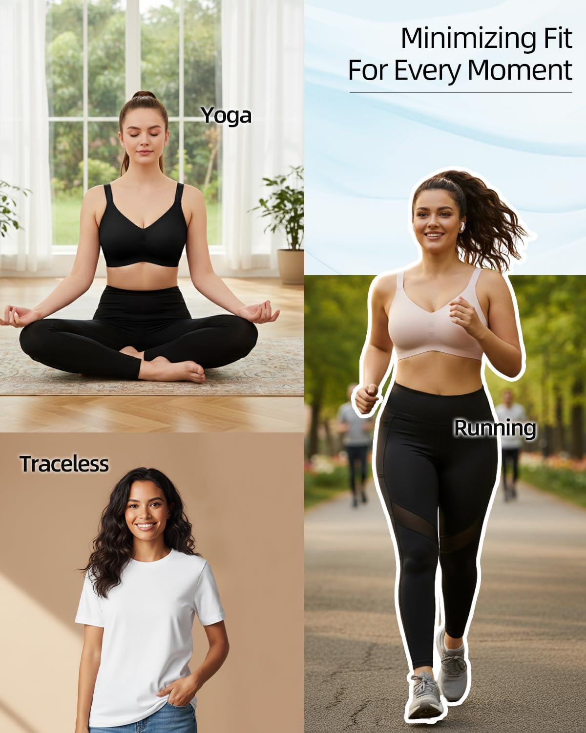 Minimizer Bras for Women Full Coverage Wireless Plus Size Seamless Bralette Removable Pads Adjustable Comfort 32A-42E - Image 6