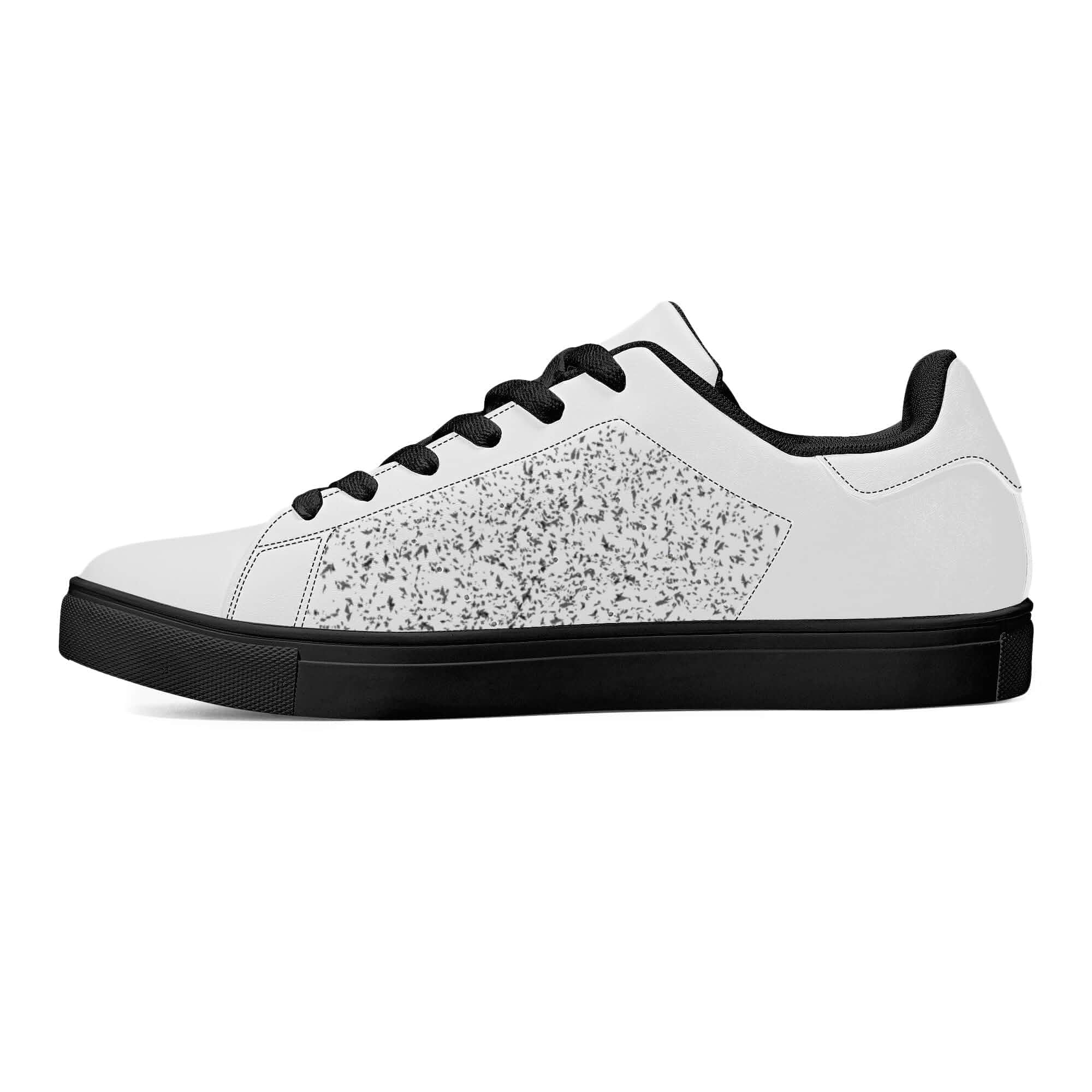 Men's Low-Top Leather Sneakers, Urban Classic Toe Cap Shoes, Black Outsole | Comfortable
