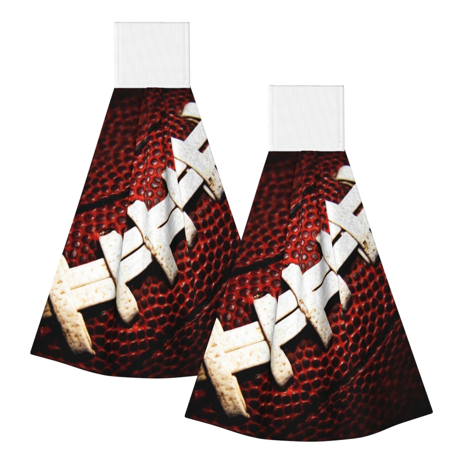 DOPKLNA American Football, 2 Pcs Hanging Coral Fiber Hand Towels for Bathroom, Absorbent Kitchen Towels