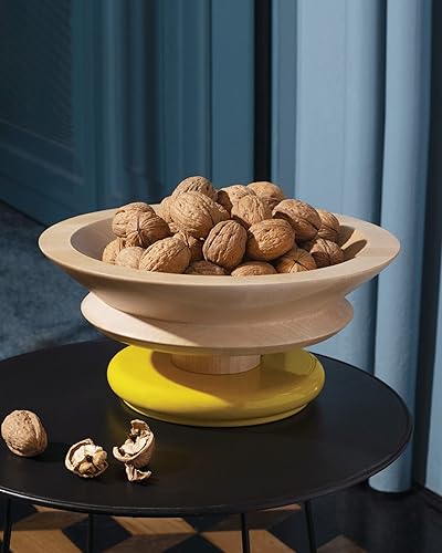 Miniatura 3 de Alessi Centro de mesa en madera de cal. Pies coloreados, amarillo Colección 100 Valores.