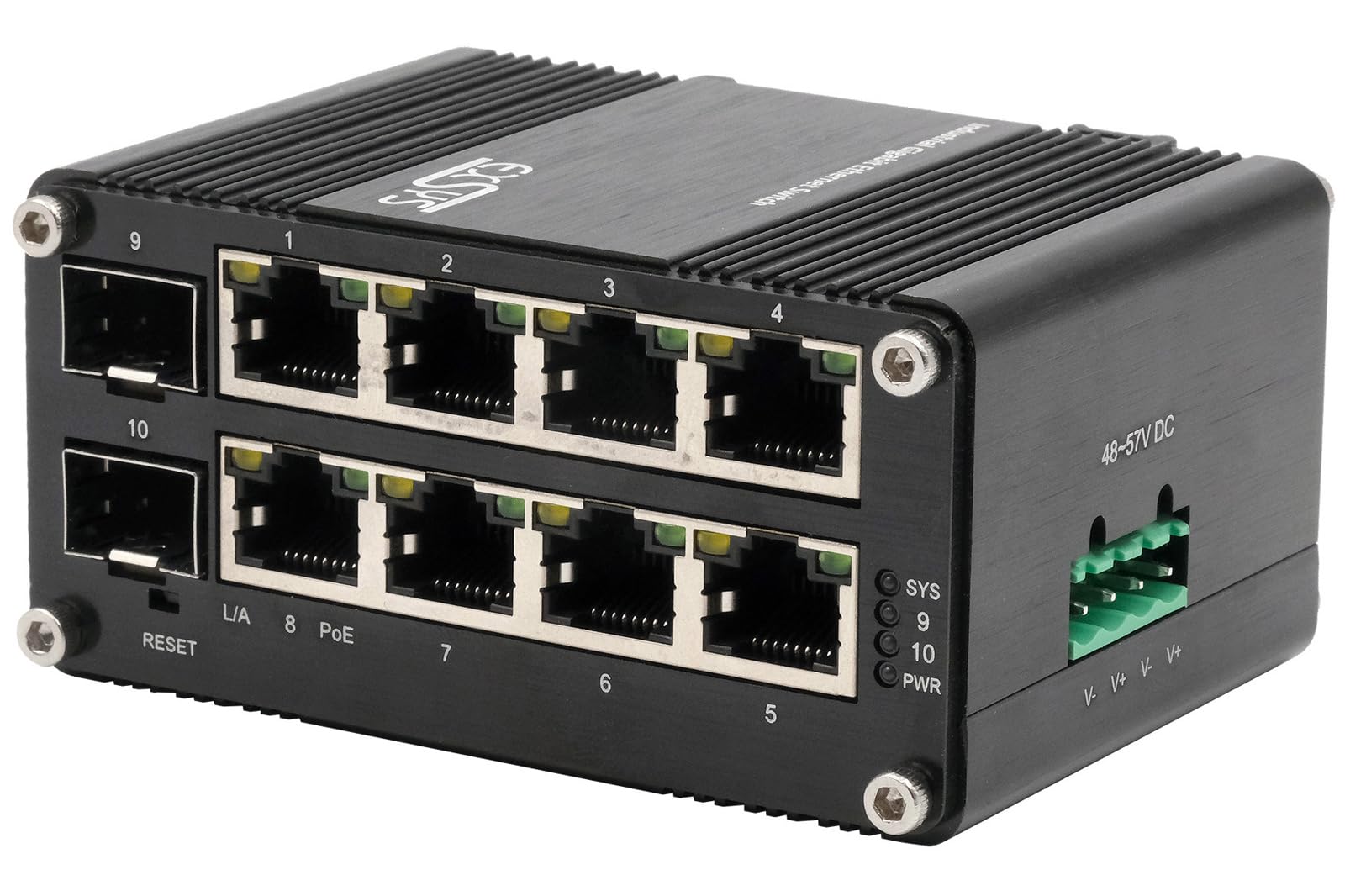 Exsys Gmbh Mini 8+2-Port Industrial Gigabit Sfp Poe+ Switch, WeB-Managed (eX-62035mpoE-Sfp)